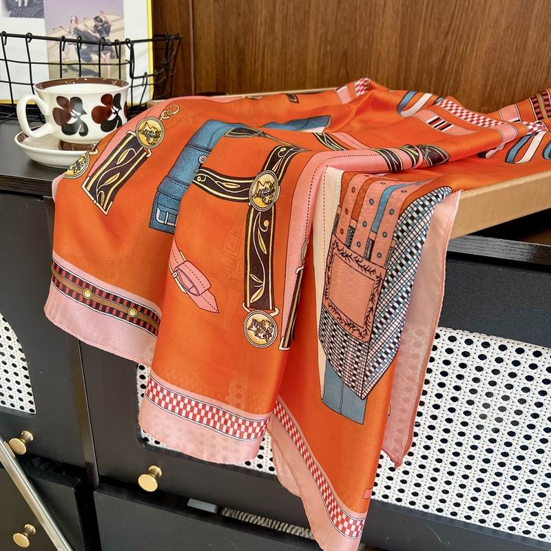 Hermes silk scarf 90-180cm E15 (21)